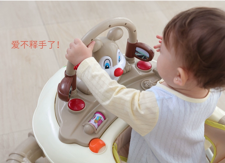 Baby Walker 6 7-18 tháng bé chống rollover đa chức năng tay đẩy có thể ngồi nam và nữ âm nhạc hỗ trợ chân xe